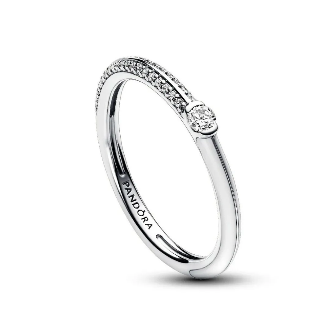 Anneau Double Blanc et Pavé Pandora ME