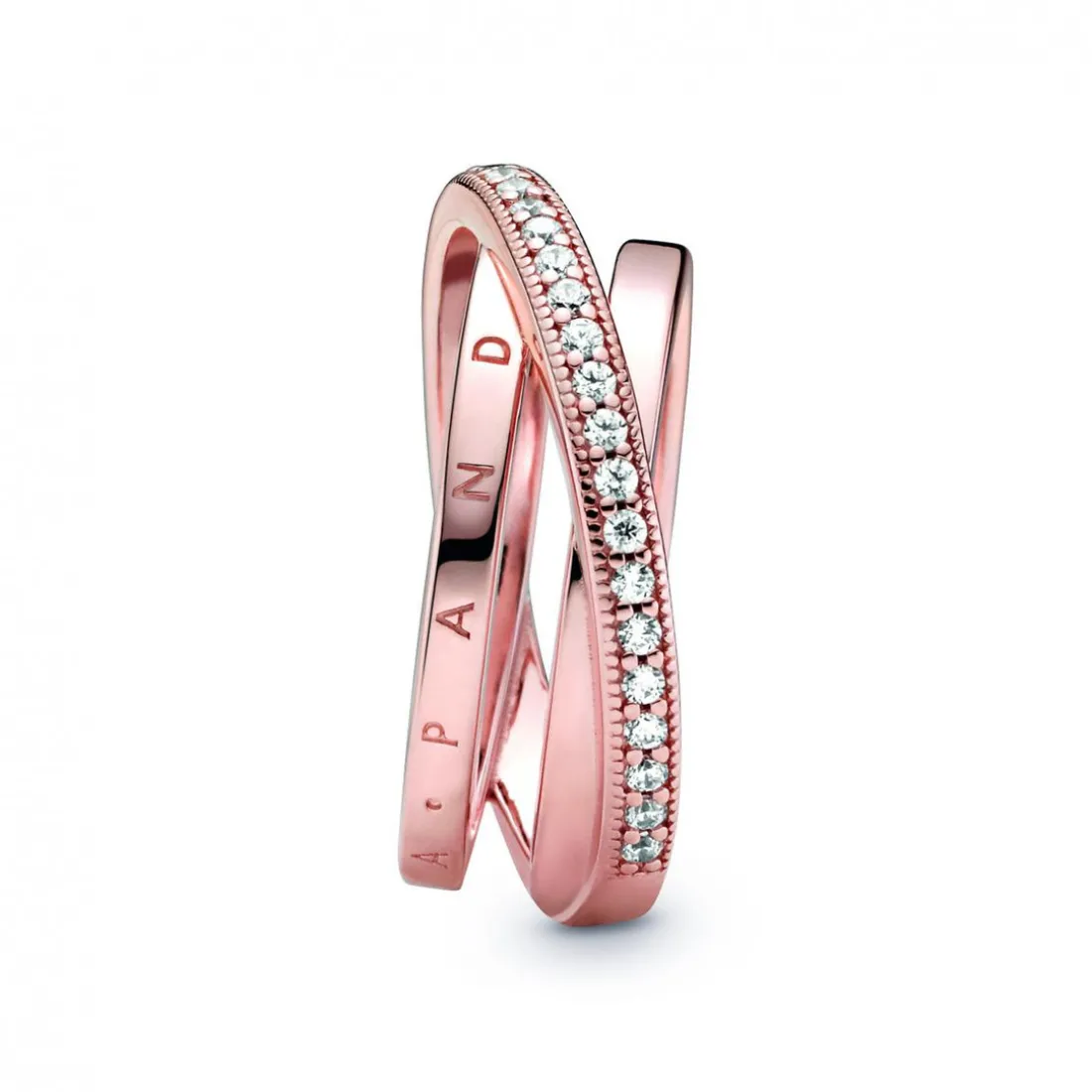 Anneau Triple Pavé Croisé Signature Pandora