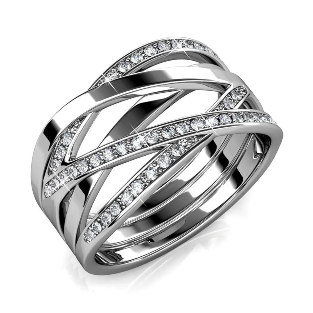 Bague Criss Cross Argentée