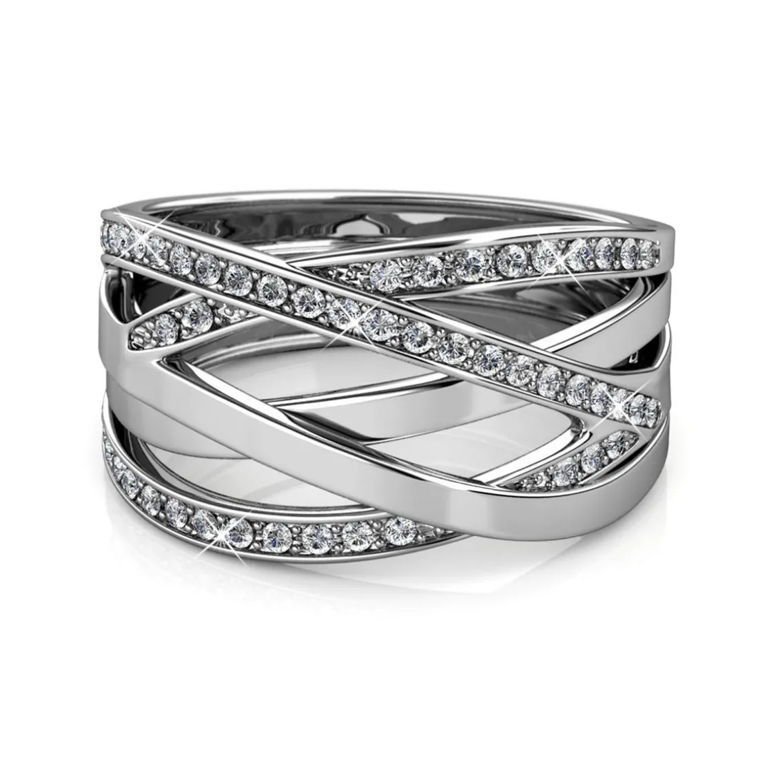 Bague Criss Cross Argentée
