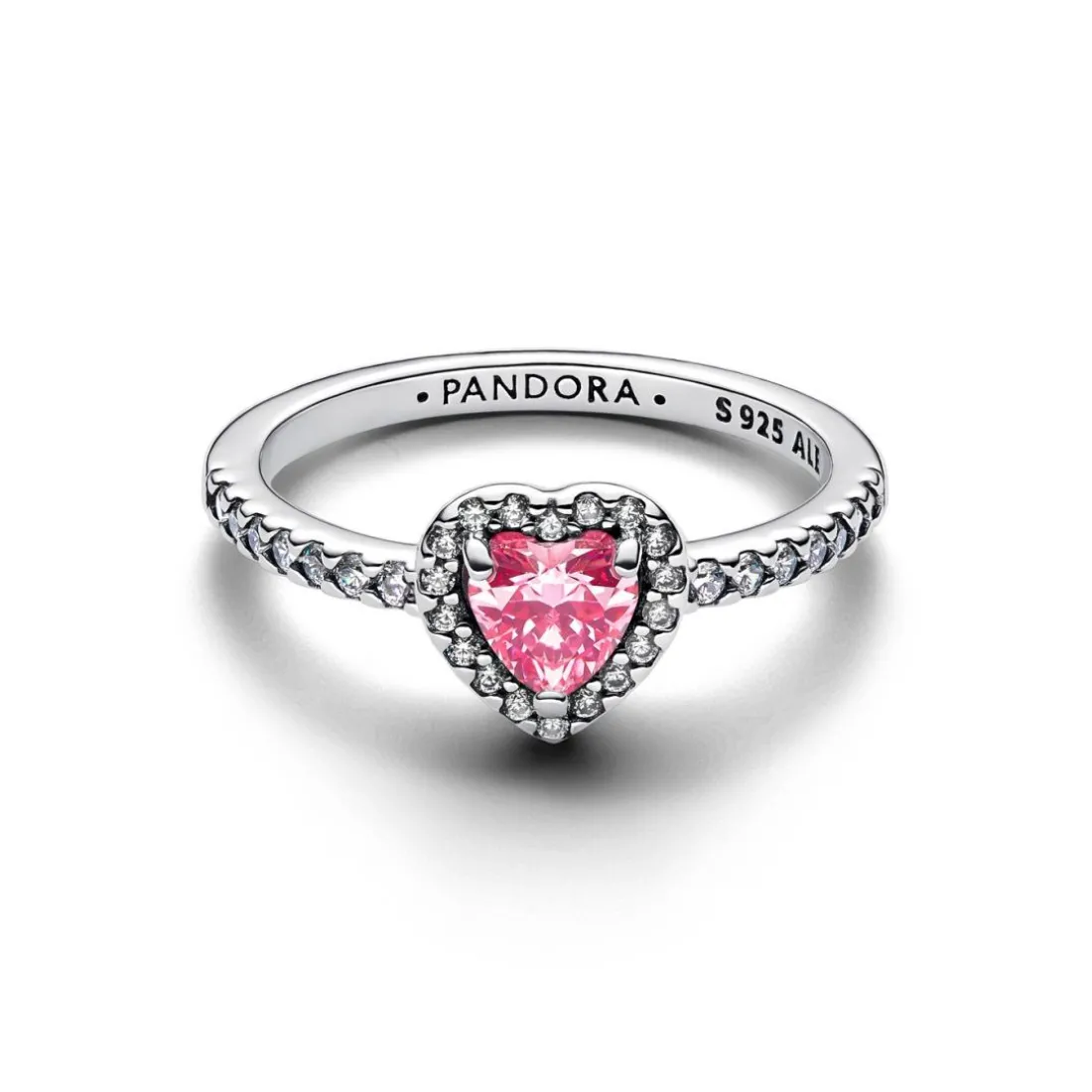 Bague Cœur Rose Surélevé
