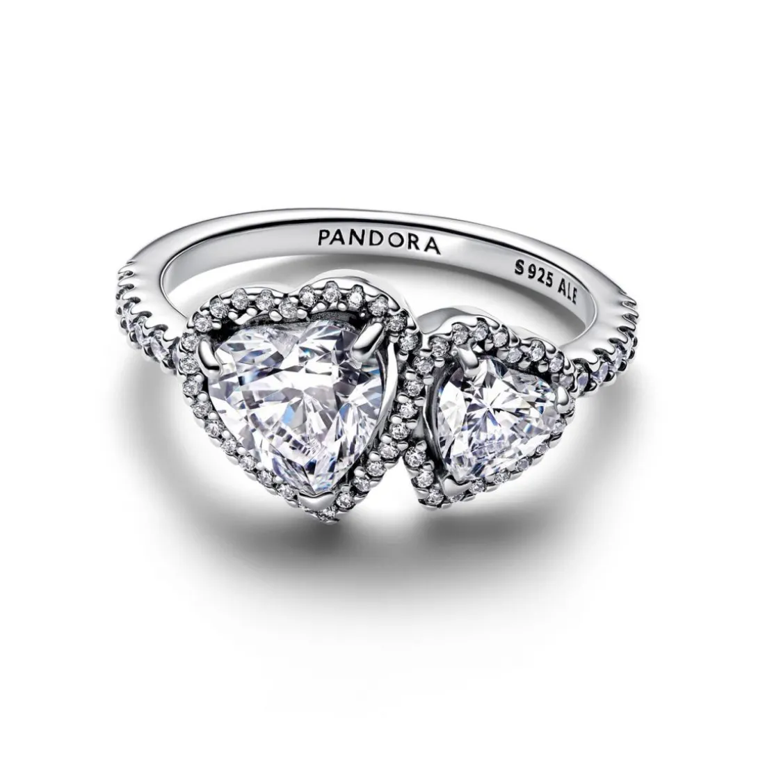 Bague Cœurs Halo Scintillant