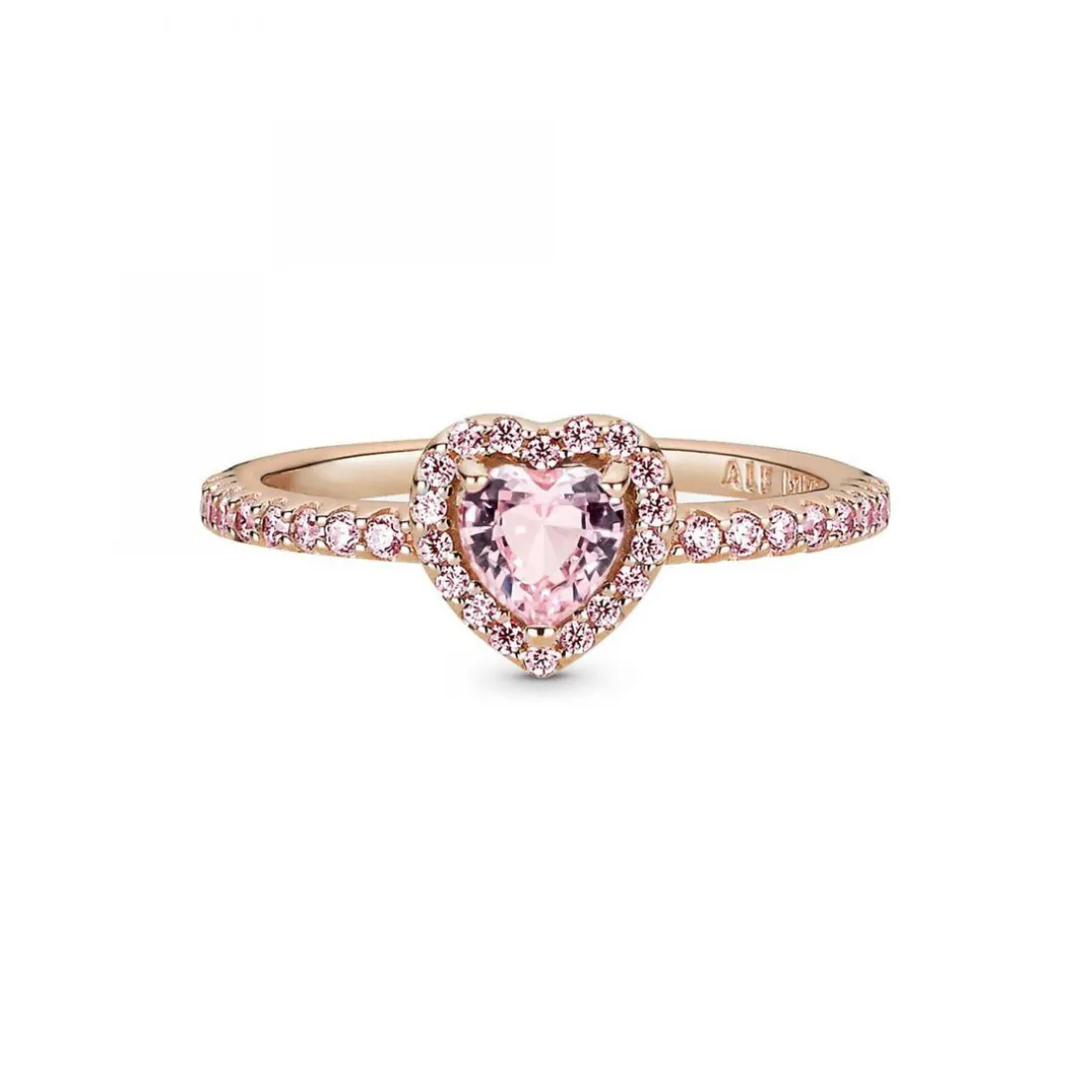 Bague Cœur Surélevé & cristal rose Pandora Timeless