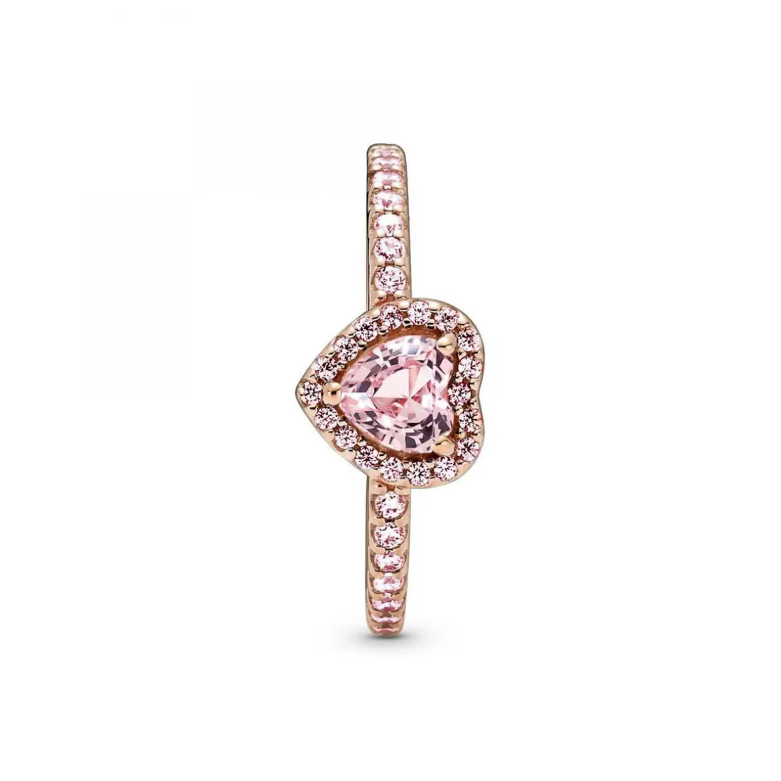 Bague Cœur Surélevé & cristal rose Pandora Timeless