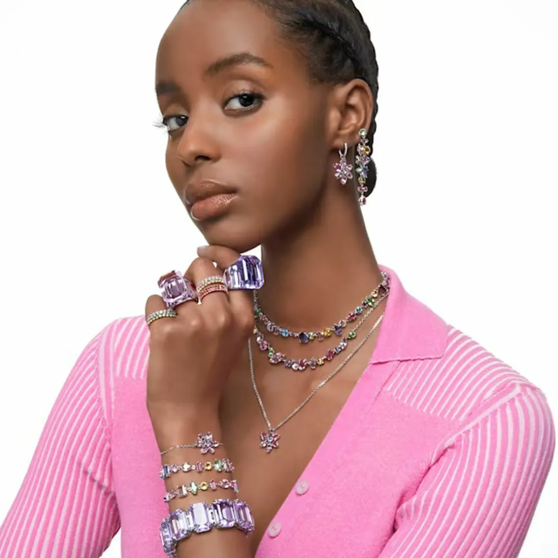 Bague Femme Swarovski - 5607361 Cristaux Rose