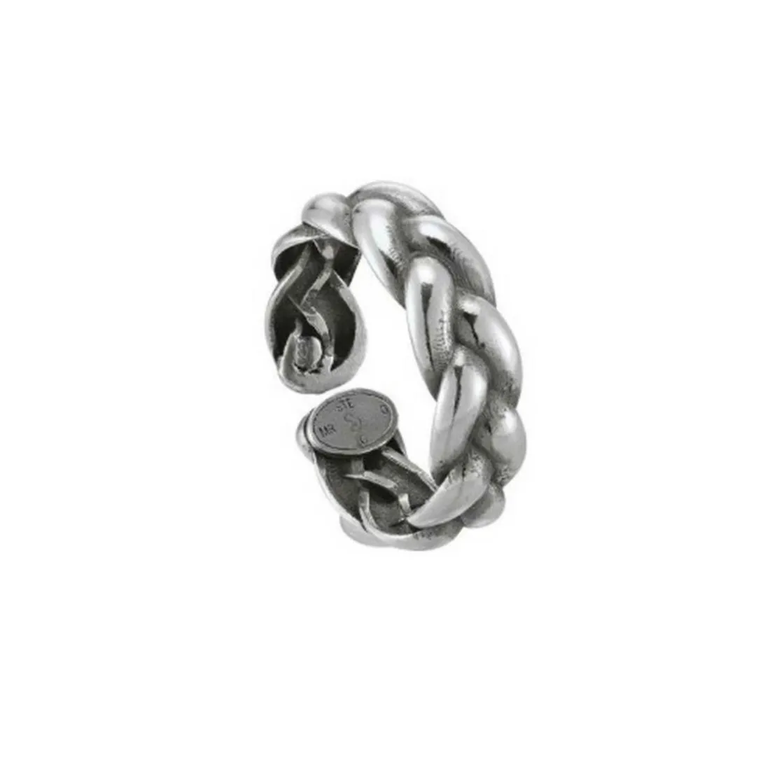 Bague homme Jourdan AJH150007R - BELCASTEL - ajustable - maille tressée - Argent Argent