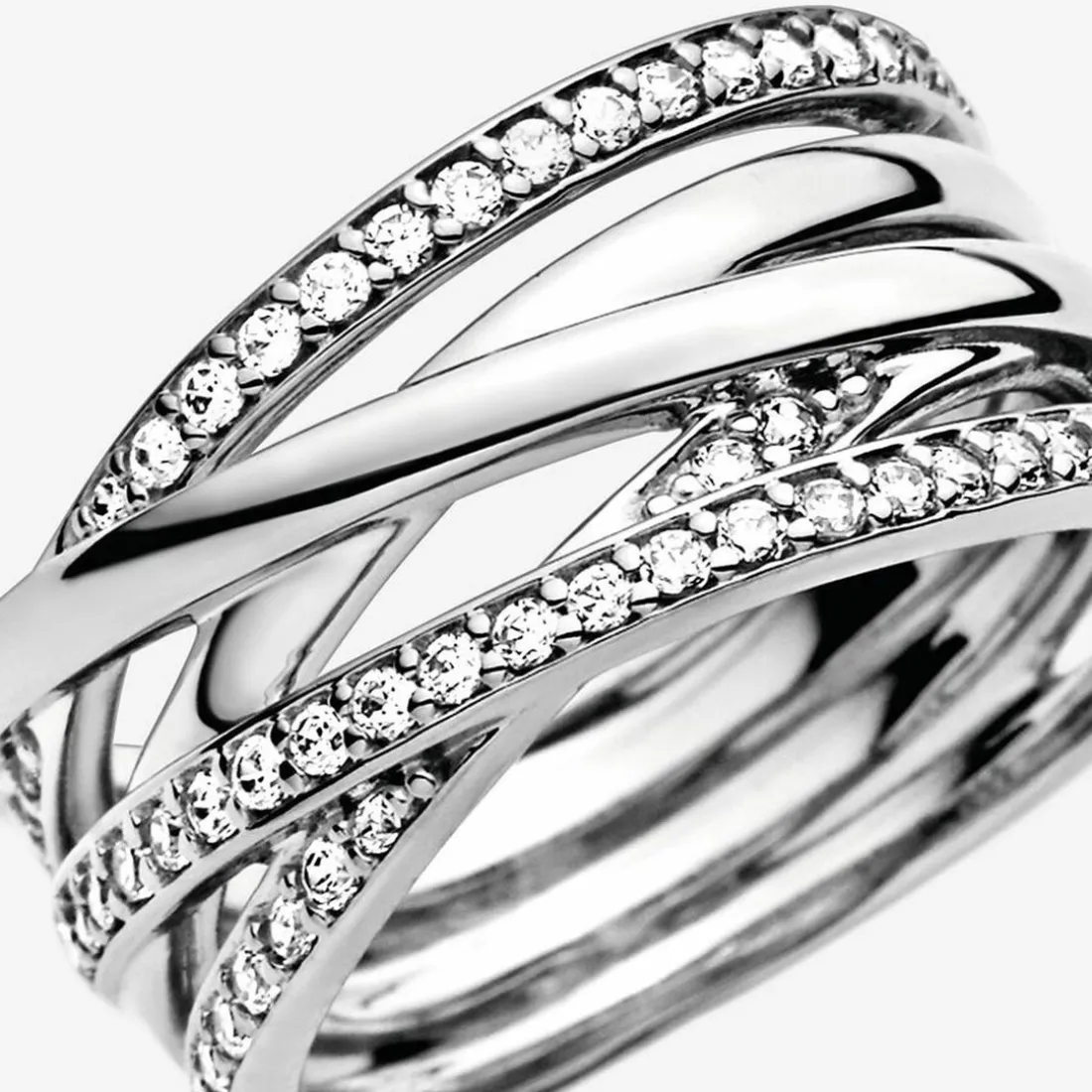 Bague Pandora Timeless lignes brillantes et scintillantes