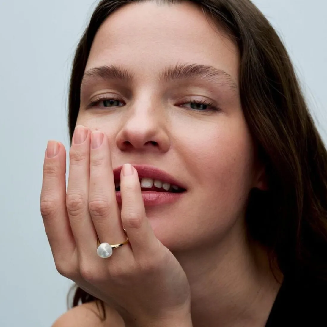 Bague Perle de Culture Baroque