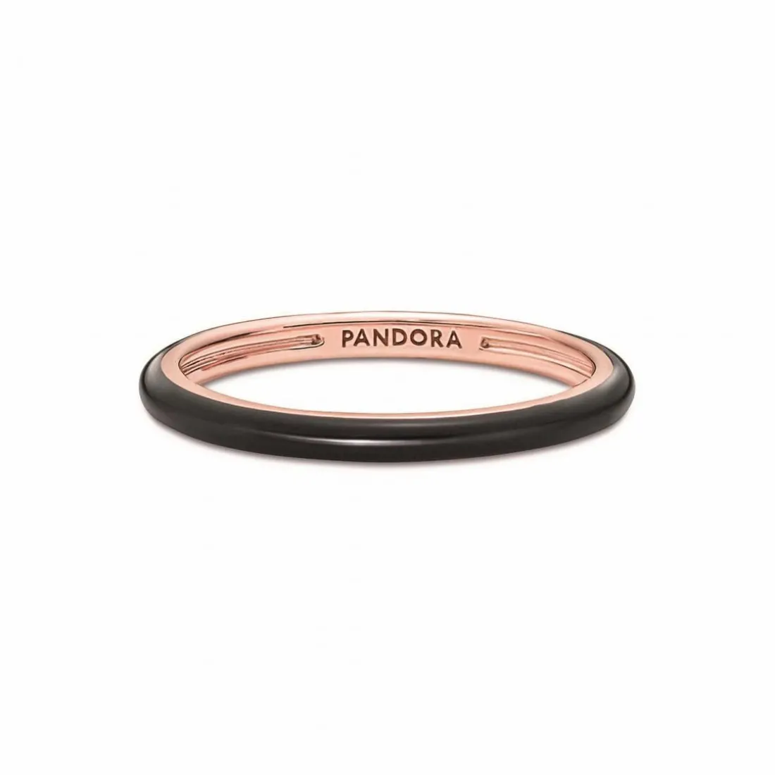 Bague Résine Façon Émail Noire Pandora ME