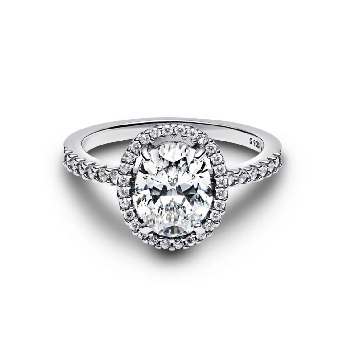 Bague Spectaculaire Halo Ovale Scintillant