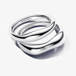 Bagues Superposables de Forme Organique Argent