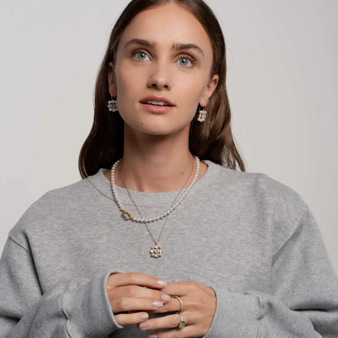 Bague Ti Sento - 12331MW Argent Doré Et Doublé Nacre Carré Et Pavage