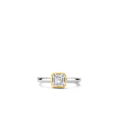 Bague Ti Sento - 12328ZY Argent Doré Et Oxyde De Zirconium Carré