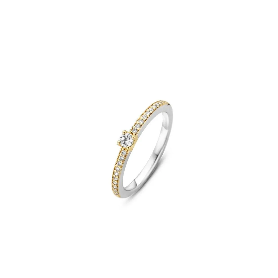 Bague Ti Sento 1869ZY - Bague Acier Argentée Dorée Femme