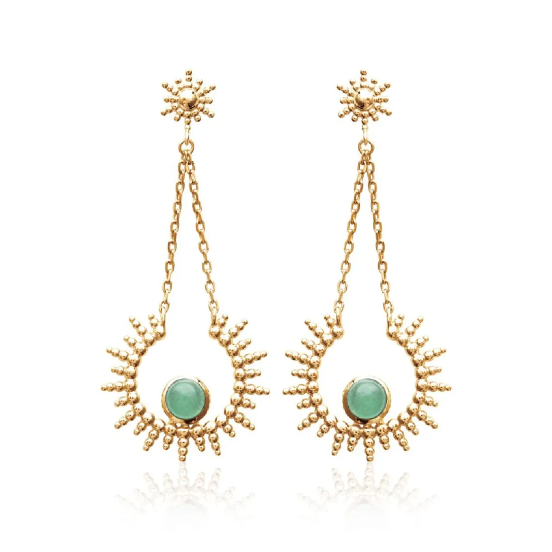 Boucle d'oreilles Pendantes femme plaqué or - Y553050