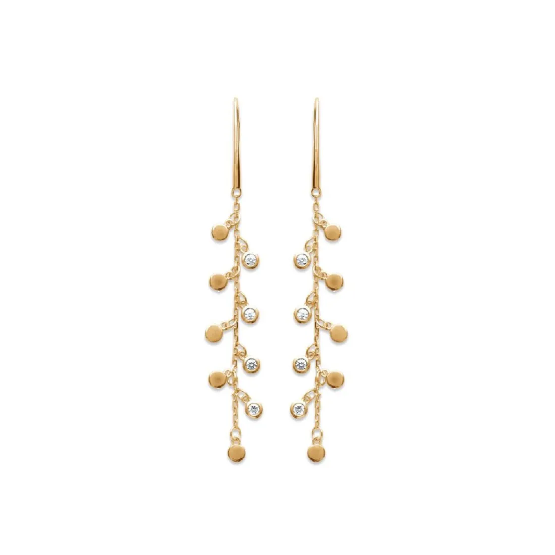 Boucle d'oreilles Pendantes femme plaqué or blanc serti clos - Y54Y6Z0