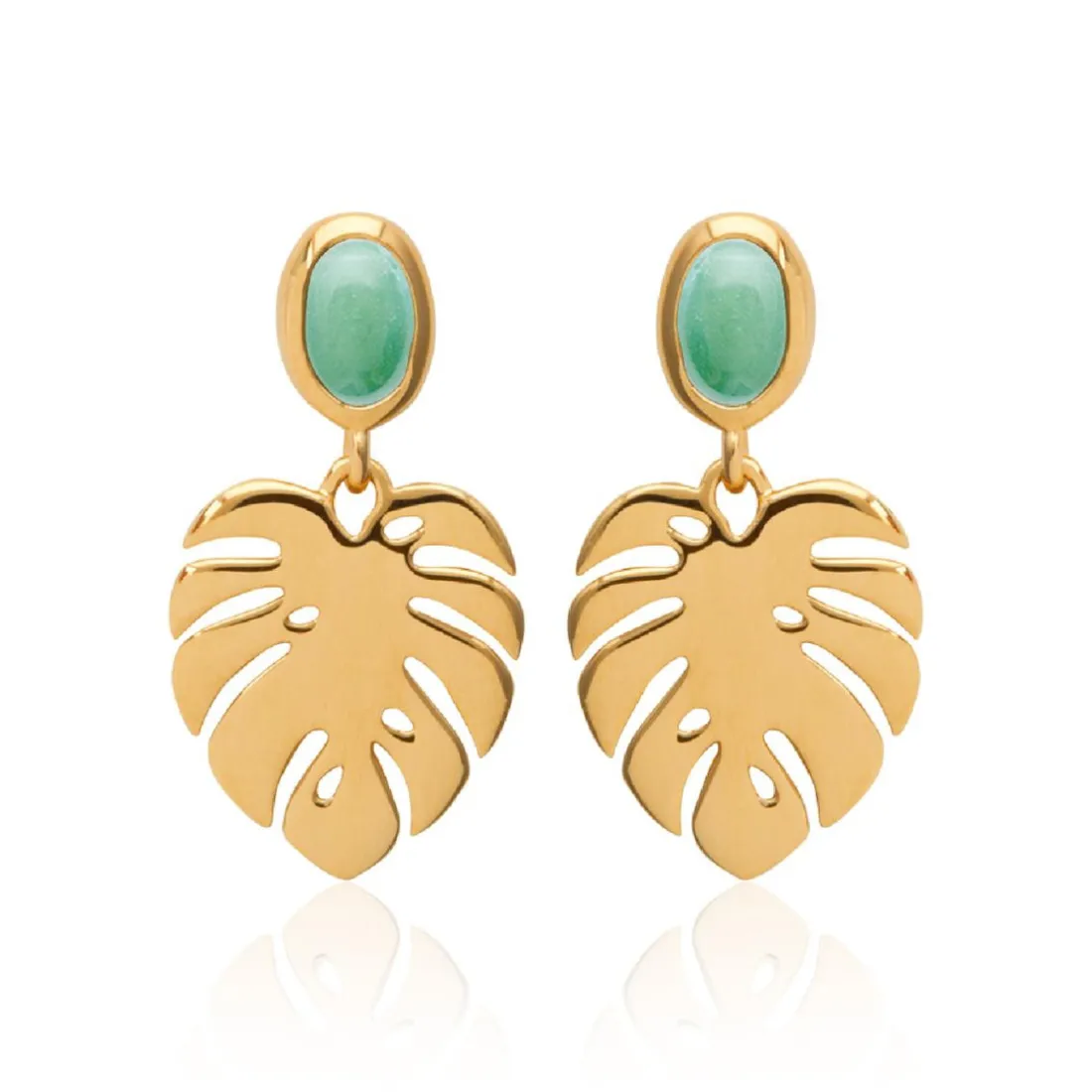 Boucle d'oreilles Pendantes femme plaqué or serti clos - Y555550