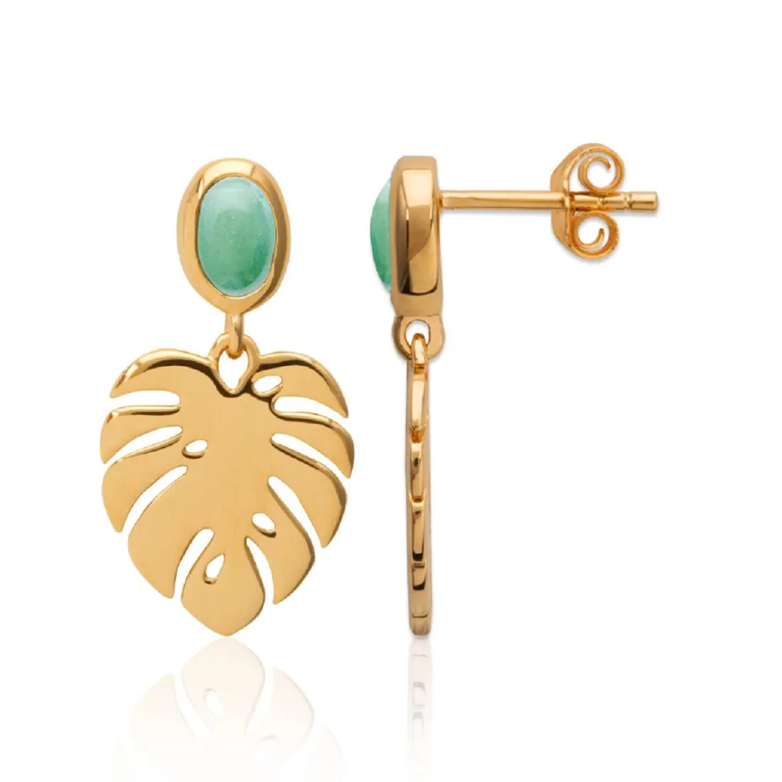 Boucle d'oreilles Pendantes femme plaqué or serti clos - Y555550