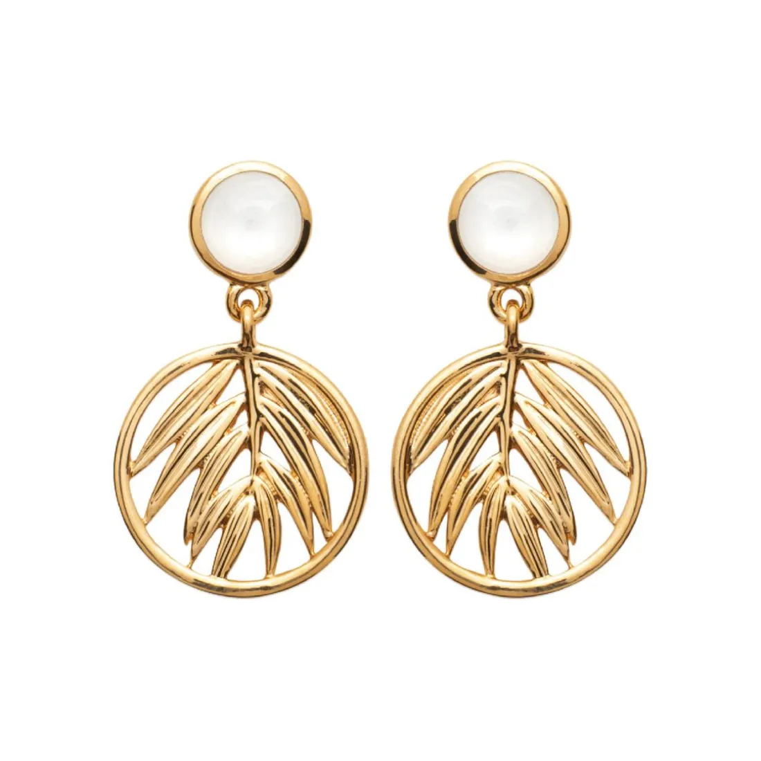 Boucle d'oreilles Pendantes femme plaqué or nacre - Y56W604