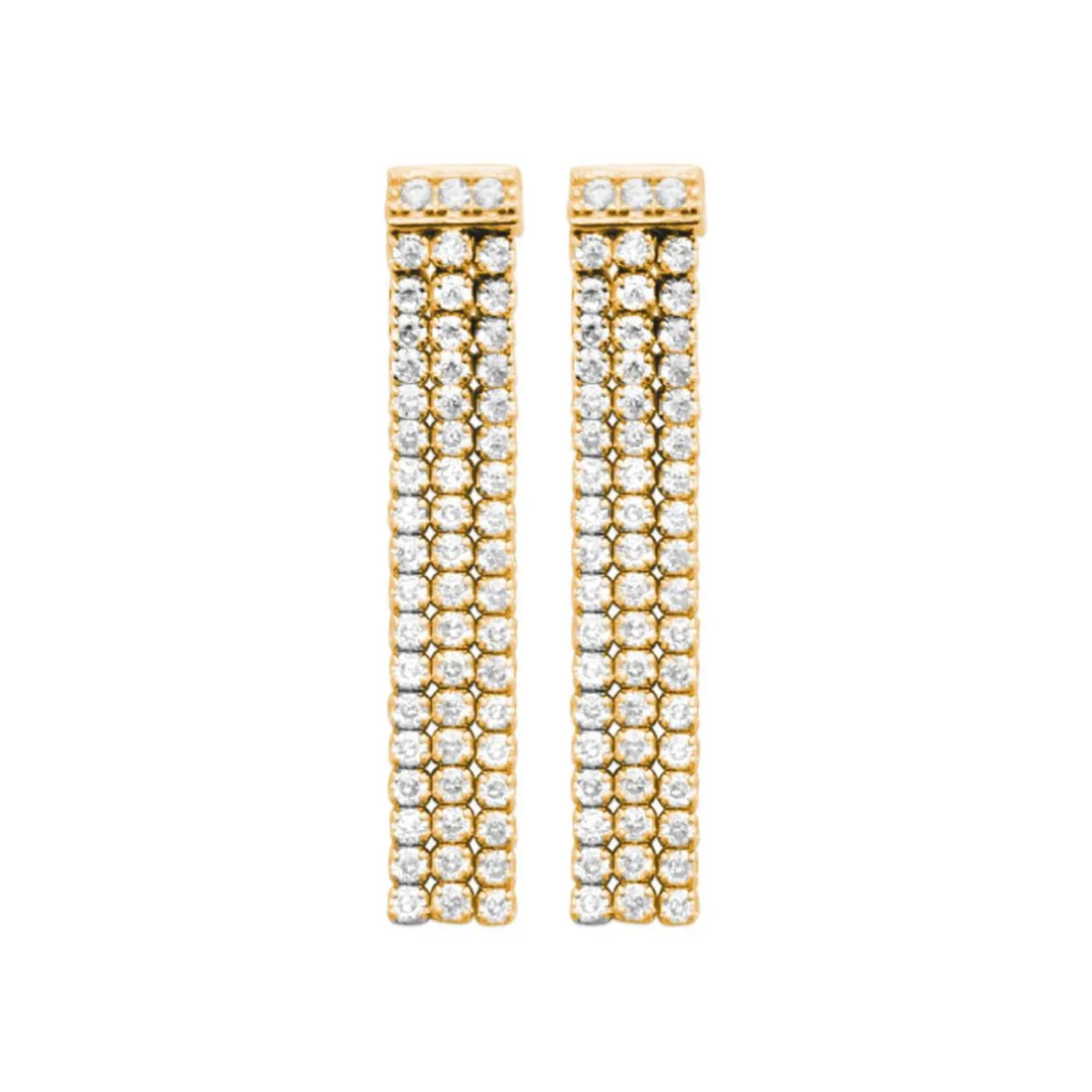 Boucle d'oreilles Pendantes femme plaqué or blanc serti griffe - Y5565Z0