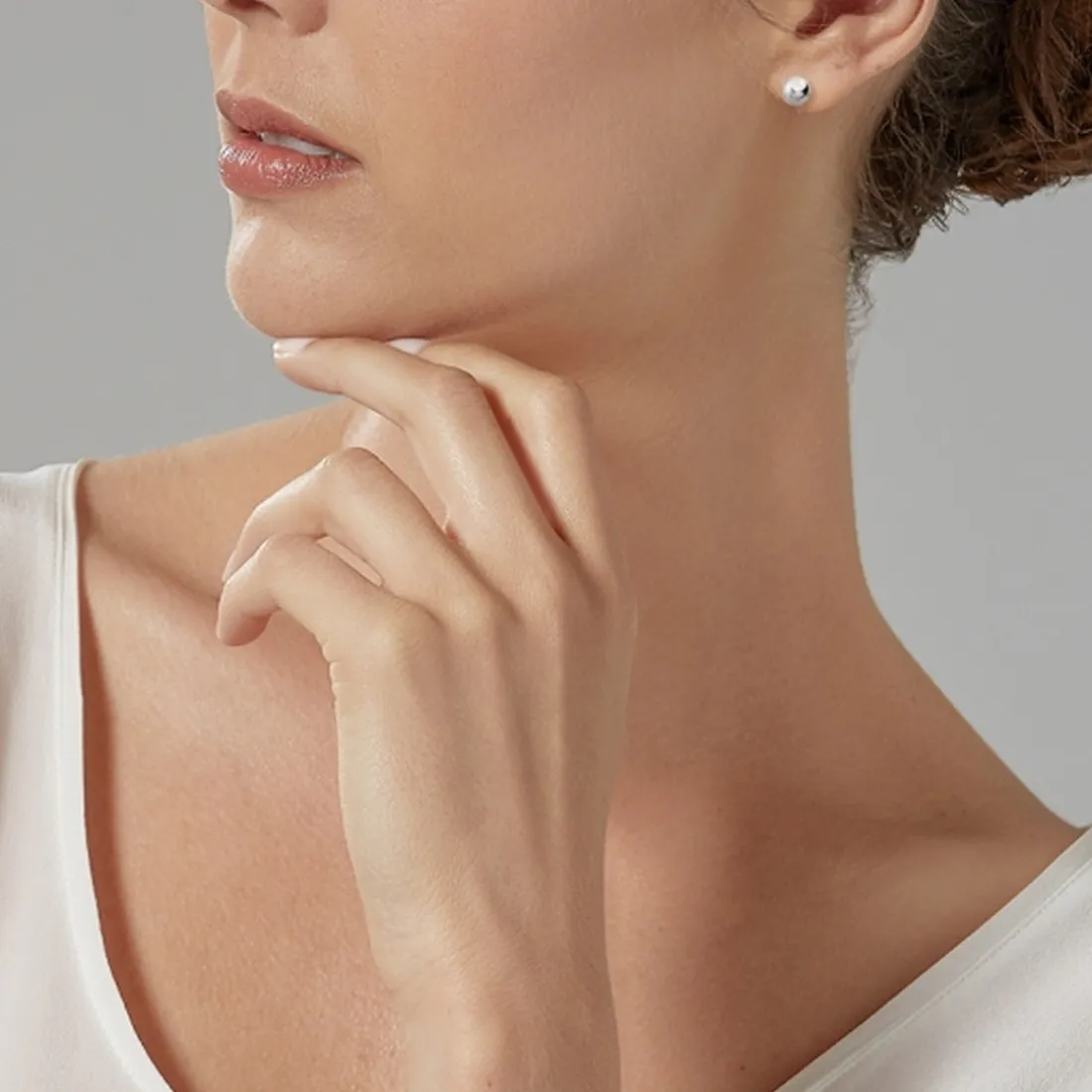 Boucles d'oreille femme argent rhodié boules - W0Y403Y3