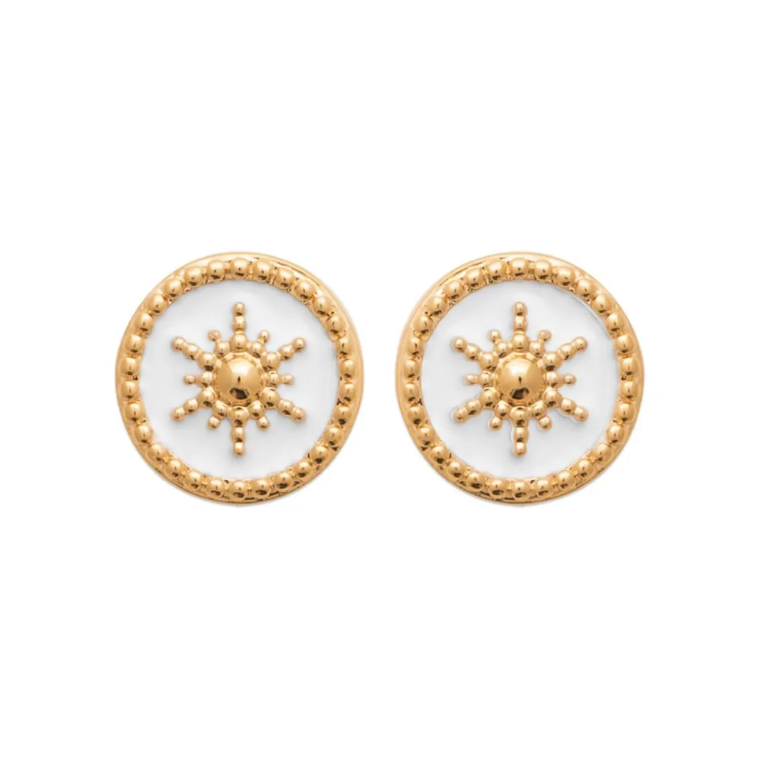Boucles d'oreille femme plaqué or laque blanc - Y563UZ0