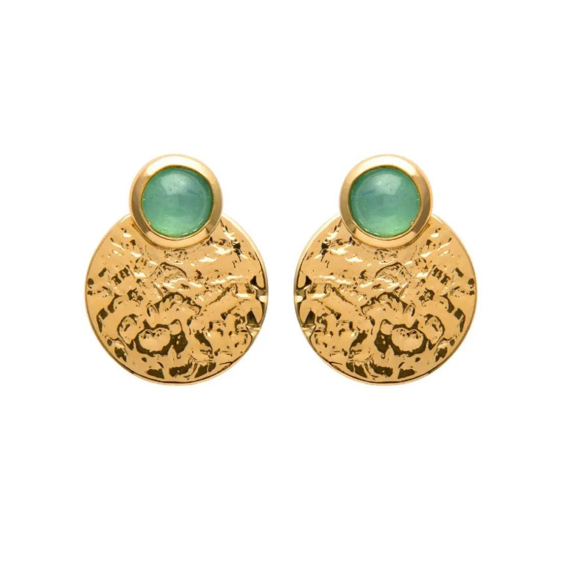 Boucles d'oreille femme plaqué or serti clos - Y556Z50