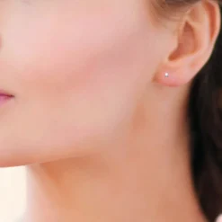 Boucles d'oreille mixte argent rhodié serti 4 griffes rhodie - Z5055Z0Y