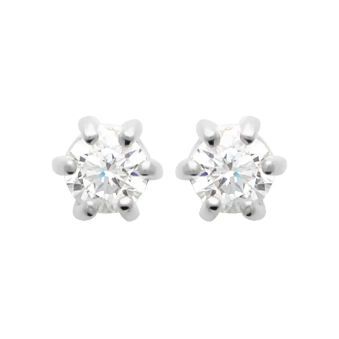 Boucles d'oreille mixte argent rhodié blanc serti griffe - Z0YZ5363Z
