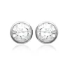 Boucles d'oreille mixte argent rhodié blanc serti clos - Z5ZZ5Z05