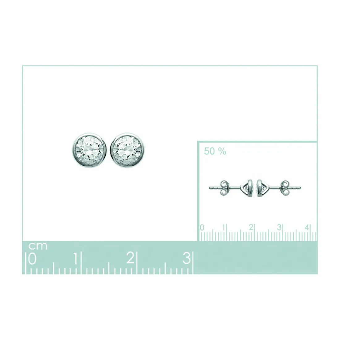 Boucles d'oreille mixte argent rhodié blanc serti clos - Z5ZZ5Z05