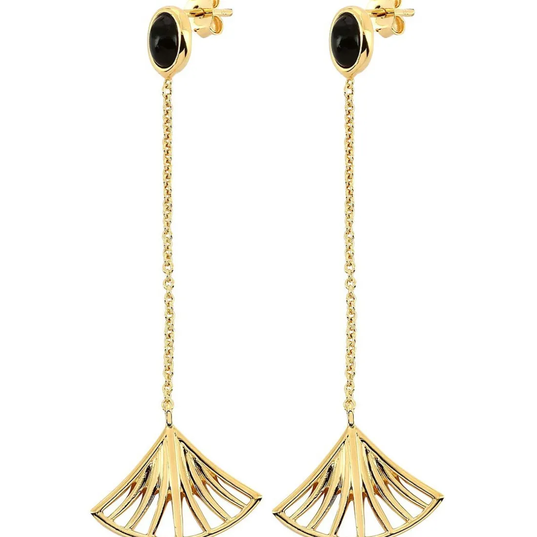 Boucles d'oreilles Arielle Doré & Onyx Noir