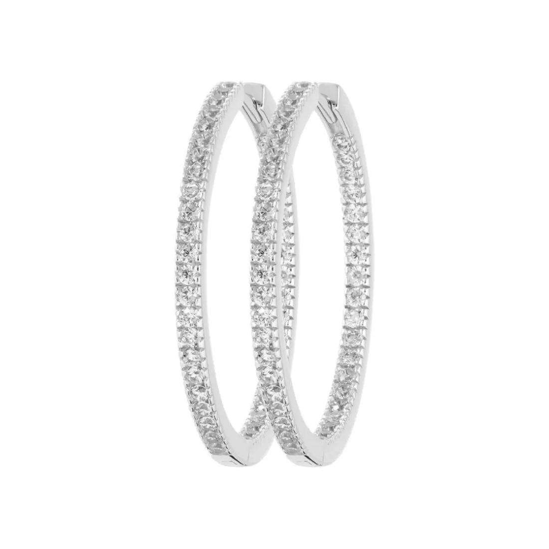 Boucles d'oreilles créoles argent fantaisie 40mm Maison de la Bijouterie Z6ZUU40