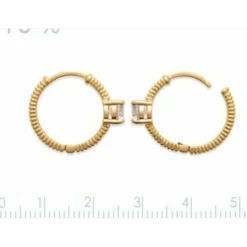 Boucles d'oreilles créoles femme plaqué or 17 mm - Y6346Z0