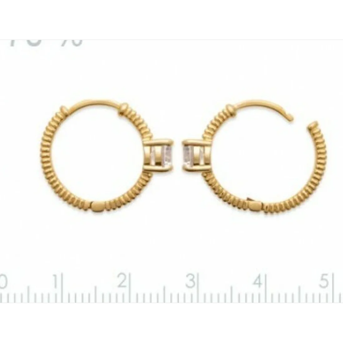Boucles d'oreilles créoles femme plaqué or 17 mm - Y6346Z0