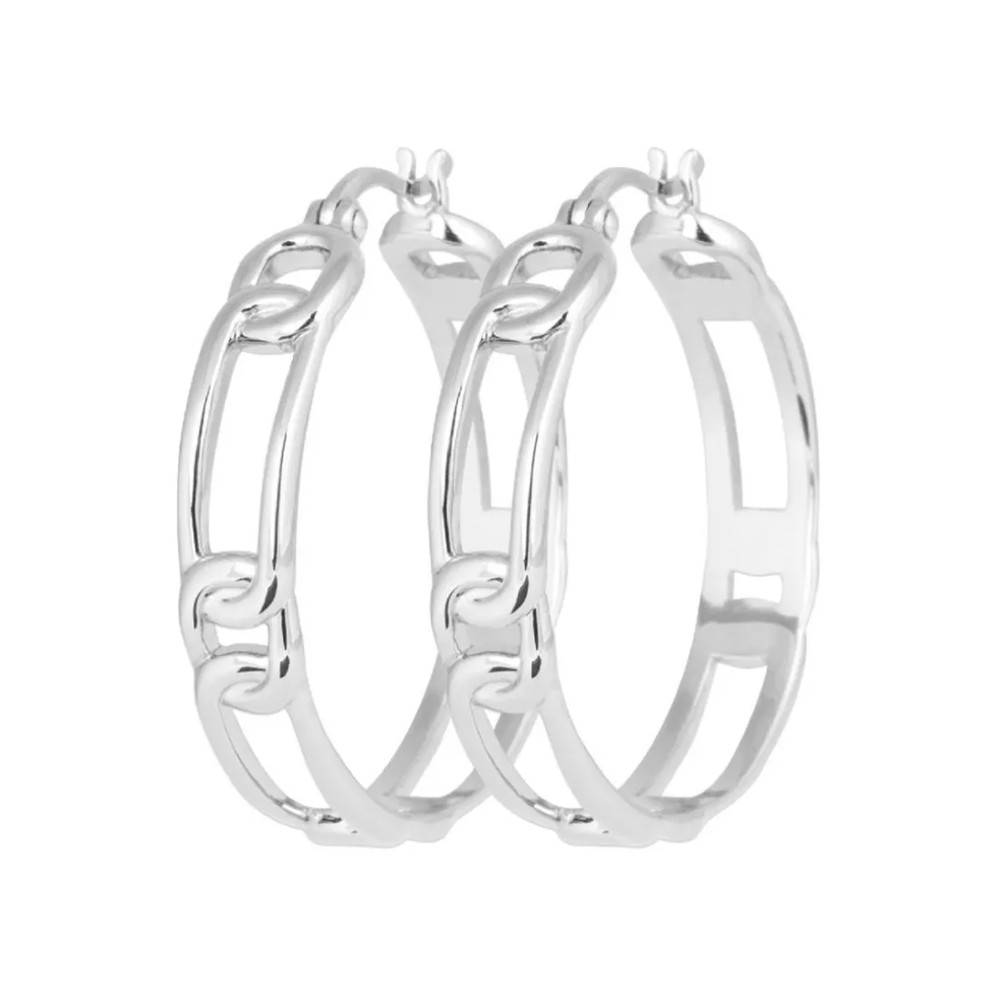 Boucles d'oreilles créoles femme argent rhodié 3 mm - W633500