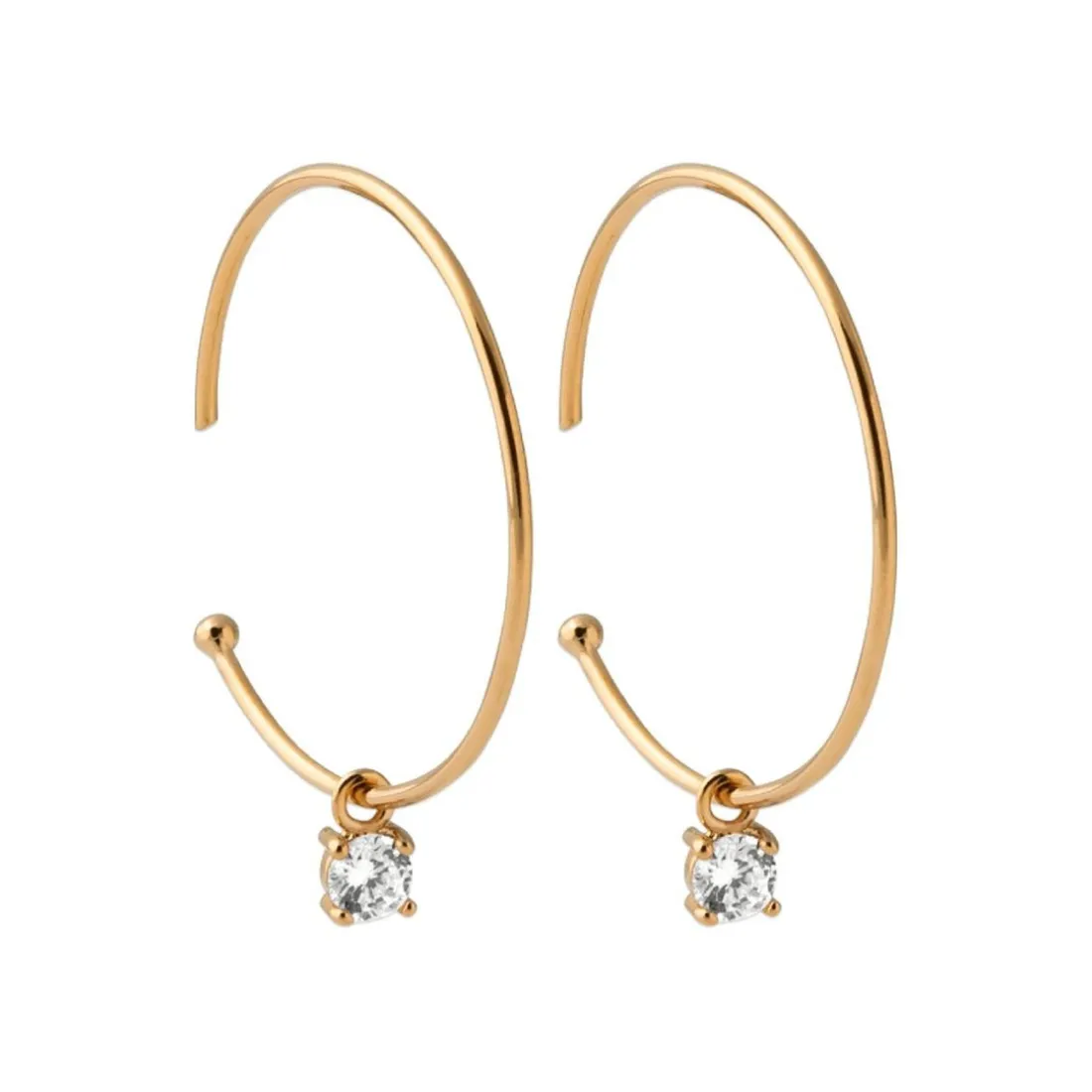 Boucles d'oreilles créoles pampilles 30mm plaqué or Maison de la Bijouterie Y6Y66Z0