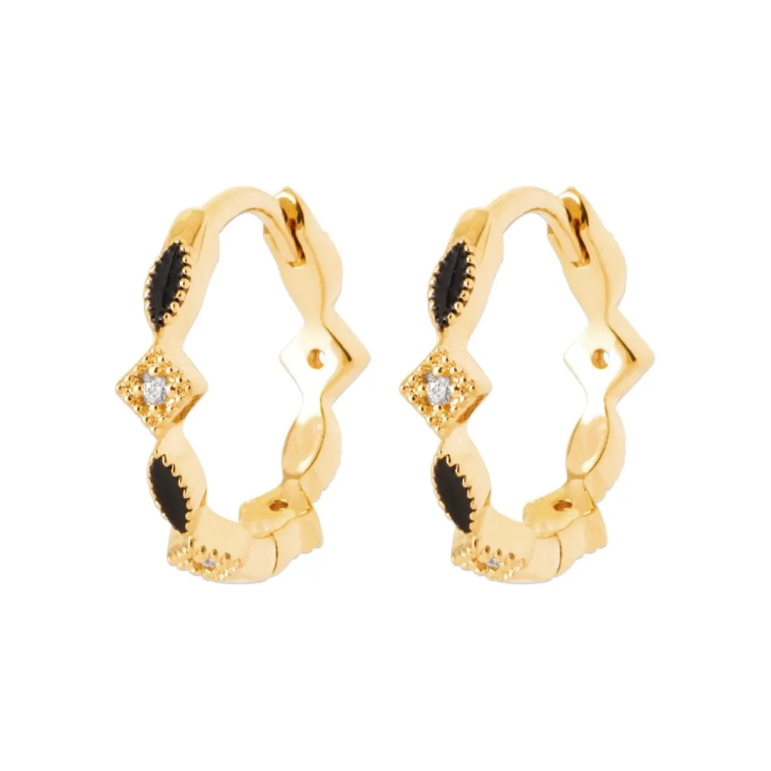 Boucles d'oreilles créoles plaqué or fantaisie 14mm Maison de la Bijouterie Y65460W