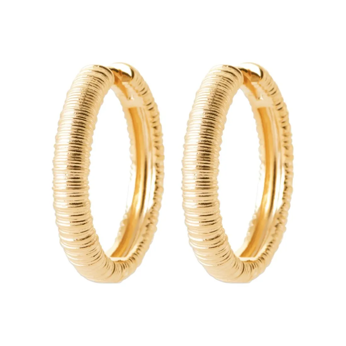 Boucles d'oreilles créoles plaqué or fantaisie 30mm Maison de la Bijouterie Y663600