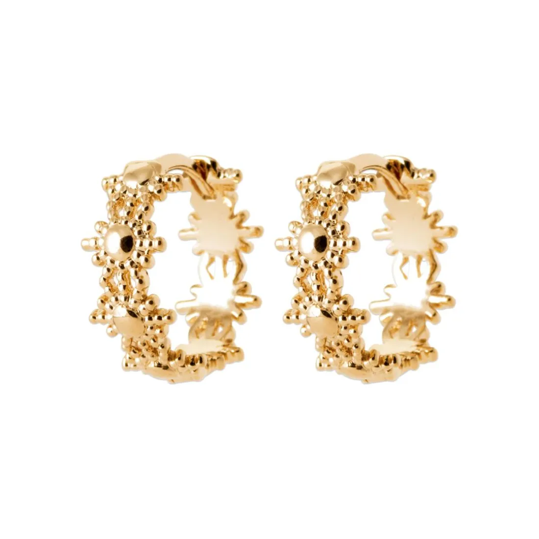 Boucles d'oreilles créoles plaqué or fantaisie 14mm Maison de la Bijouterie Y655000