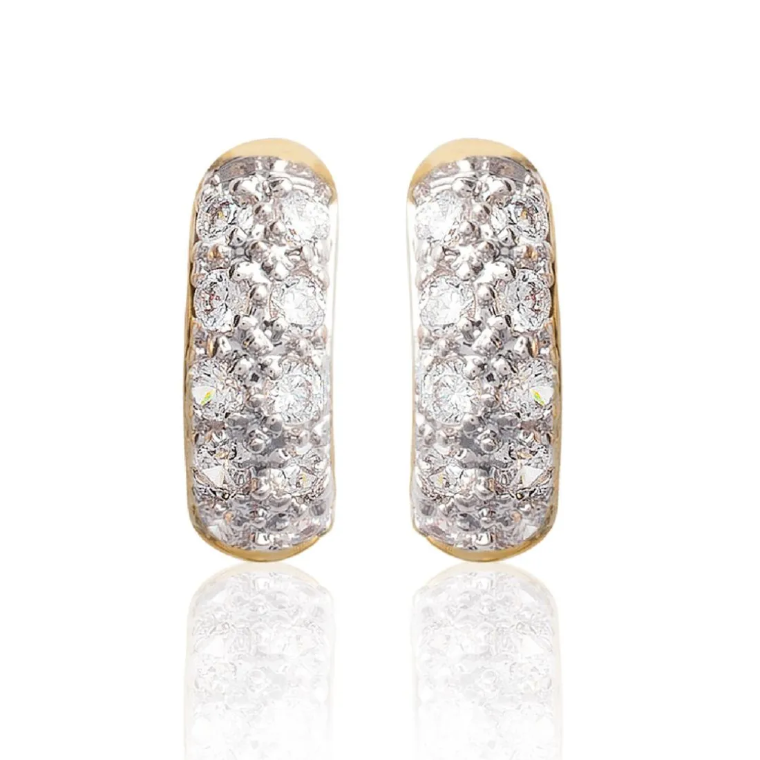 Boucles d'oreilles créoles plaqué or oxydes de zirconium Maison de la Bijouterie YW4U5WZ3
