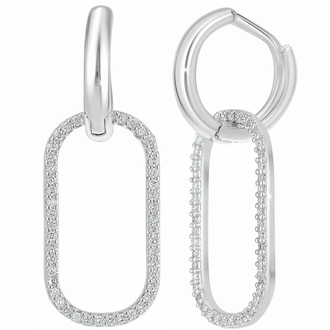 Boucles d'oreilles Femme B2472 en acier argenté