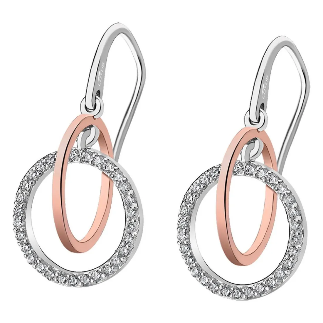 Boucles d'oreilles Femme Lotus Silver - LP1955-4-1 Argent Doré rose