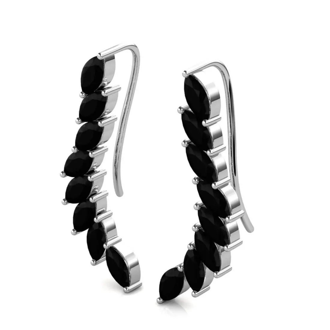 Boucles d’oreilles Femme MYC-Paris - DE0340-S-BK Laiton Argent Noir