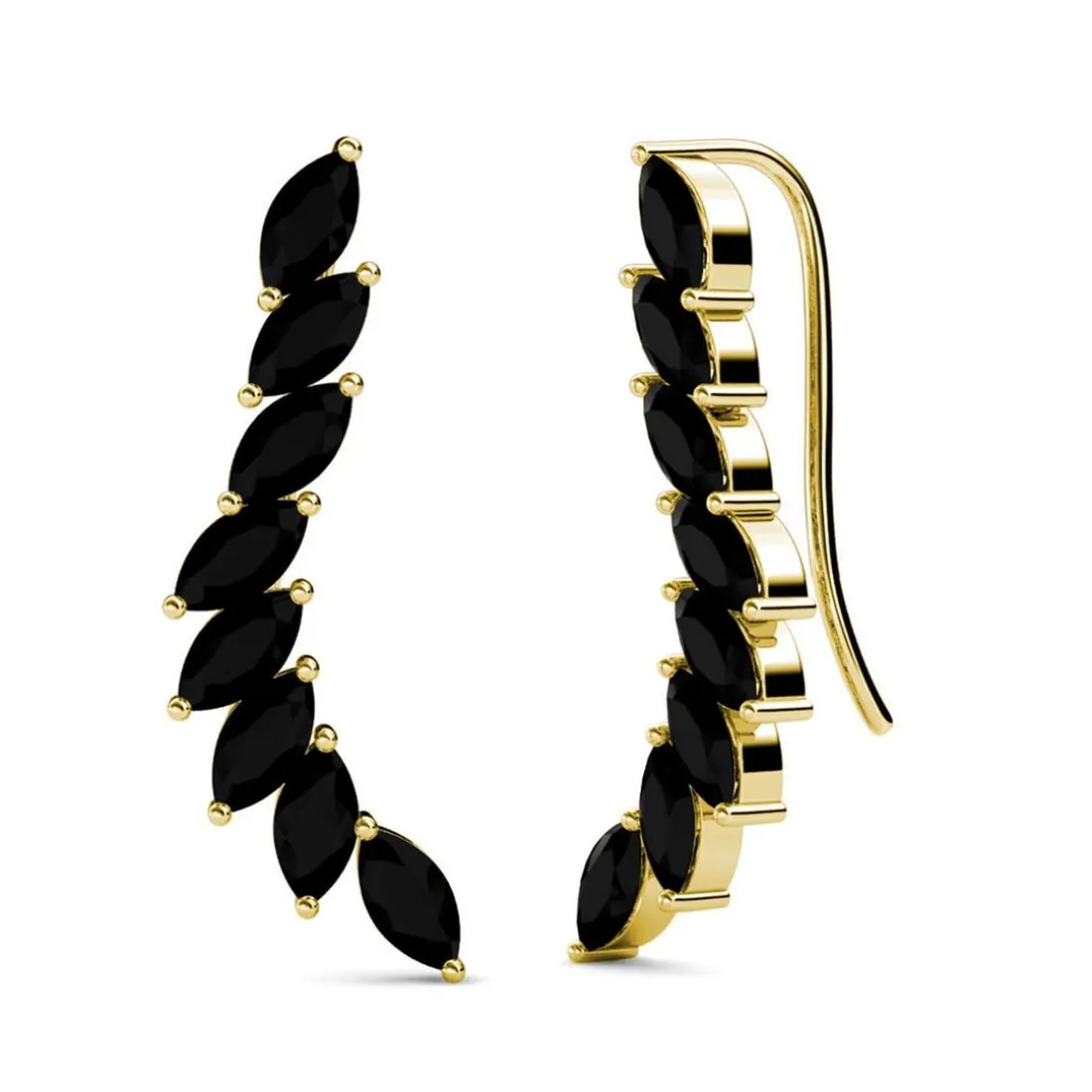 Boucles d’oreilles Femme MYC-Paris - DE0340-G-BK Laiton Doré Noir