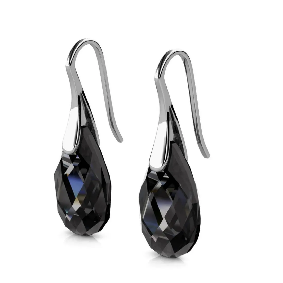 Boucles d’oreilles Femme MYC-Paris - DE0305-S-BK Laiton Argent Noir