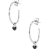 Boucles d'oreilles Les Interchangeables A59264 - Creoles Coeur Palladium