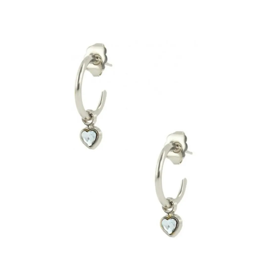 Boucles d'oreilles Les Interchangeables A59250 - Creoles Coeur PM Palladium