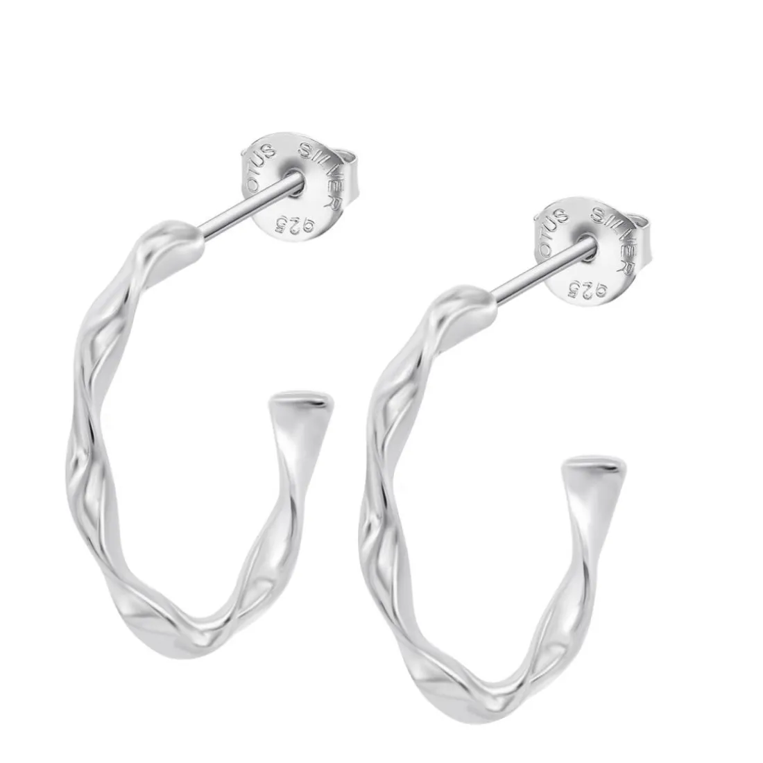 Boucles d'oreilles Lotus Silver Hoops - LP3781-4-3
