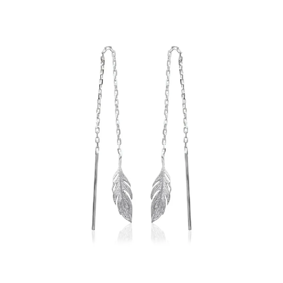 Boucles d'oreilles Pendantes femme plume Argent Maison de la Bijouterie W5YV600